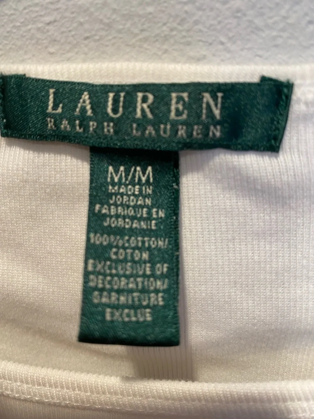 Lauren Ralph Lauren White Long Sleeve Tee size Medium - Picture 2 of 4